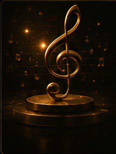 Gold music symbol representing a realtor anthem